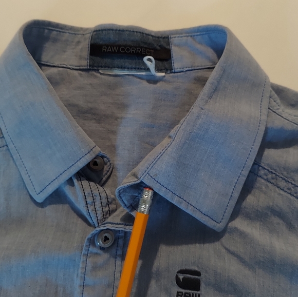 Men's G-Star Raw Correct blue button up shirt - Picture 12 of 13
